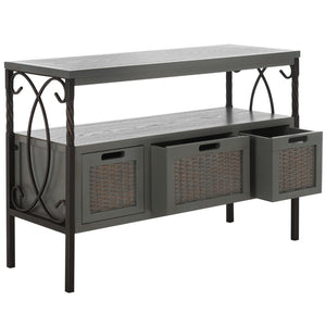 Safavieh Joshua Three Drawer Console Table - Modern Farmhouse Design With Vintage Charm For Stylish Storage Ash Grey AMH6532B