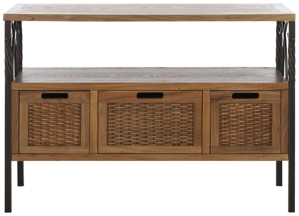 Safavieh Joshua Three Drawer Console Table - Modern Farmhouse Design With Vintage Charm For Stylish Storage Oak AMH6532C