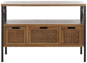 Safavieh Joshua Three Drawer Console Table - Modern Farmhouse Design With Vintage Charm For Stylish Storage Oak AMH6532C