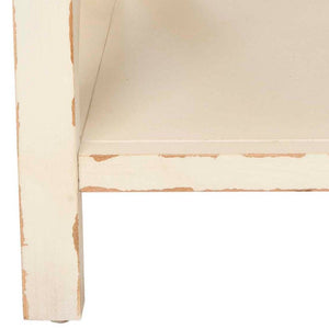 Safavieh Mia End Table - Vintage Cream Shabby-Chic Accent Table With X Detail For Cozy Living Spaces AMH6535A