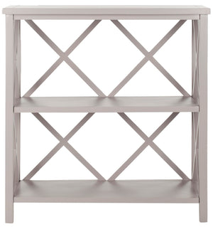 Safavieh Liam Farmhouse-Style 2-Tier Open Bookcase With X-Frame Design For Stylish Storage And Display Grey AMH6536B