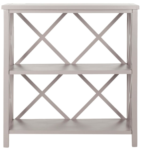 Safavieh Liam Farmhouse-Style 2-Tier Open Bookcase With X-Frame Design For Stylish Storage And Display Grey AMH6536B