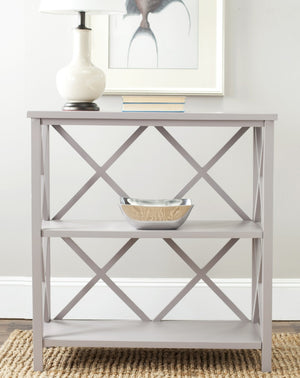 Safavieh Liam Farmhouse-Style 2-Tier Open Bookcase With X-Frame Design For Stylish Storage And Display Grey AMH6536B