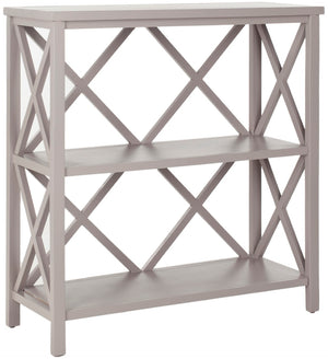 Safavieh Liam Farmhouse-Style 2-Tier Open Bookcase With X-Frame Design For Stylish Storage And Display Grey AMH6536B