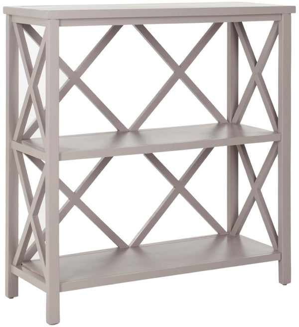 Safavieh Liam Farmhouse-Style 2-Tier Open Bookcase With X-Frame Design For Stylish Storage And Display Grey AMH6536B