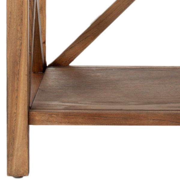 Safavieh Liam Farmhouse-Style 2-Tier Open Bookcase With X-Frame Design For Stylish Storage And Display Oak AMH6536C