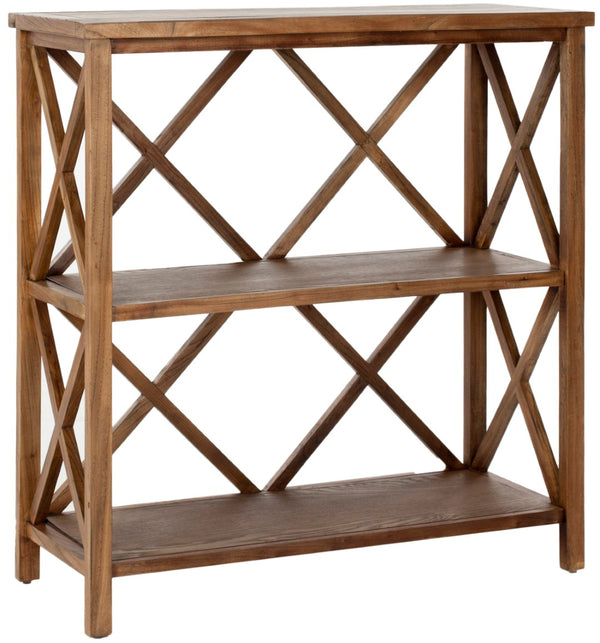 Safavieh Liam Farmhouse-Style 2-Tier Open Bookcase With X-Frame Design For Stylish Storage And Display Oak AMH6536C