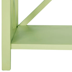 Safavieh Liam Farmhouse-Style 2-Tier Open Bookcase With X-Frame Design For Stylish Storage And Display Avocado Green AMH6536F