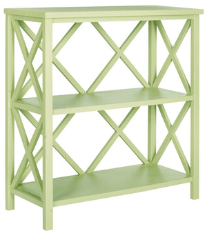 Safavieh Liam Farmhouse-Style 2-Tier Open Bookcase With X-Frame Design For Stylish Storage And Display Avocado Green AMH6536F
