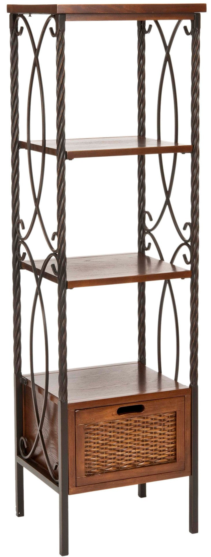 Safavieh Olivia Elegant Etagere With Drawer & 2 Storage Boxes - Timeless Charm For Any Space, 57.5" Tall AMH6539A