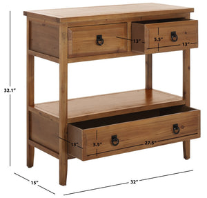 Safavieh Branson 3-Drawer Sideboard - Rustic Charm With Smart Storage For Compact Living Spaces And More Light Oak AMH6540A