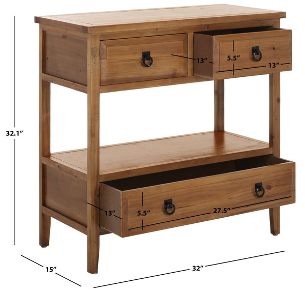 Safavieh Branson 3-Drawer Sideboard - Rustic Charm With Smart Storage For Compact Living Spaces And More Light Oak AMH6540A