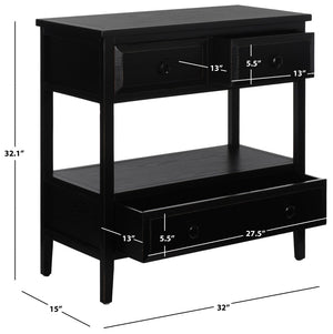 Safavieh Branson 3-Drawer Sideboard - Rustic Charm With Smart Storage For Compact Living Spaces And More Black AMH6540B