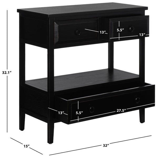 Safavieh Branson 3-Drawer Sideboard - Rustic Charm With Smart Storage For Compact Living Spaces And More Black AMH6540B