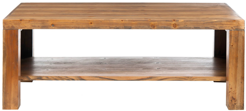 Safavieh Lahoma Coffee Table - Rustic-Chic Honey Oak Finish With Versatile Storage Shelf For Any Décor AMH6542A