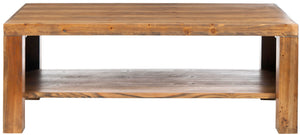 Safavieh Lahoma Coffee Table - Rustic-Chic Honey Oak Finish With Versatile Storage Shelf For Any Décor AMH6542A