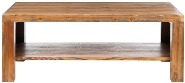 Safavieh Lahoma Coffee Table - Rustic-Chic Honey Oak Finish With Versatile Storage Shelf For Any Décor AMH6542A