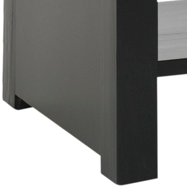 Safavieh Lahoma End Table - Rustic Black Finish With Parson Lines, Perfect Accent For Any Living Space AMH6543B