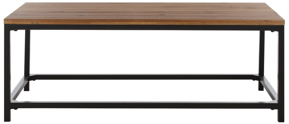 Safavieh Alec Coffee Table - Industrial Chic Design With Durable Fir Wood And Sleek Metal Frame For Modern Spaces Brown Pine AMH6545A