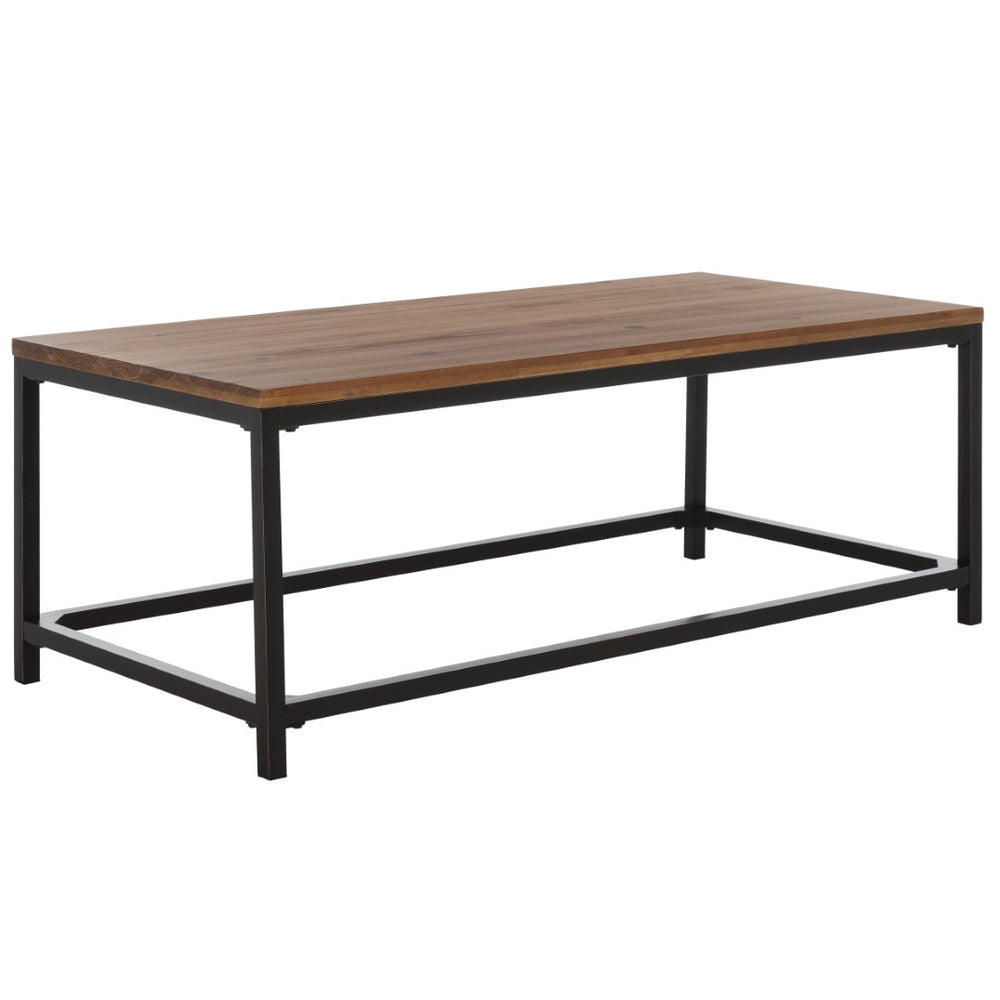 Safavieh Alec Coffee Table - Industrial Chic Design With Durable Fir Wood And Sleek Metal Frame For Modern Spaces Brown Pine AMH6545A