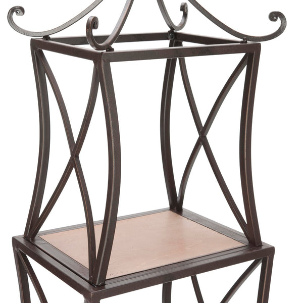 Safavieh Jiles 4-Tier Etagere - Elegant French Garden Charm With Warm Fir Wood Shelves For Stylish Storage AMH6546A