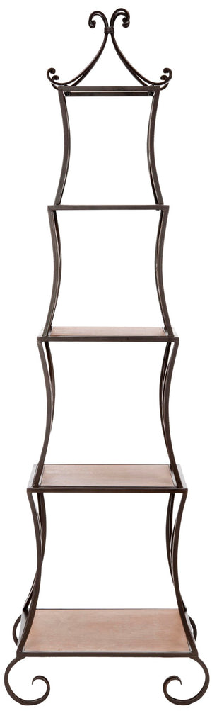 Safavieh Jiles 4-Tier Etagere - Elegant French Garden Charm With Warm Fir Wood Shelves For Stylish Storage AMH6546A