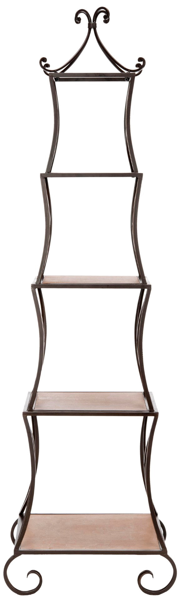 Safavieh Jiles 4-Tier Etagere - Elegant French Garden Charm With Warm Fir Wood Shelves For Stylish Storage AMH6546A