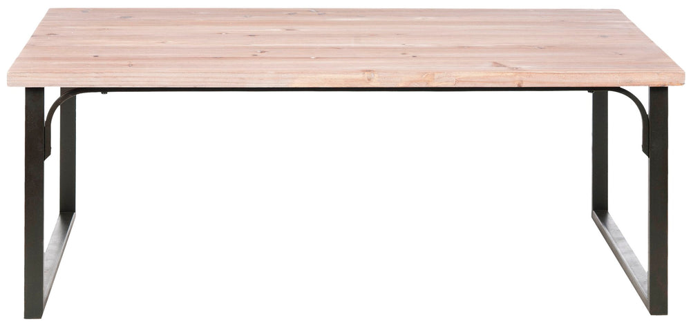 Safavieh Steven Mid-Century Coffee Table – Light Pickled Oak Top With Espresso Metal Legs For Modern Living Spaces AMH6559A