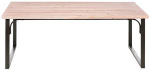 Safavieh Steven Mid-Century Coffee Table – Light Pickled Oak Top With Espresso Metal Legs For Modern Living Spaces AMH6559A