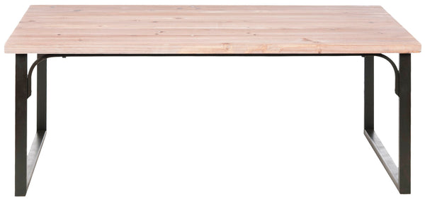 Safavieh Steven Mid-Century Coffee Table – Light Pickled Oak Top With Espresso Metal Legs For Modern Living Spaces AMH6559A