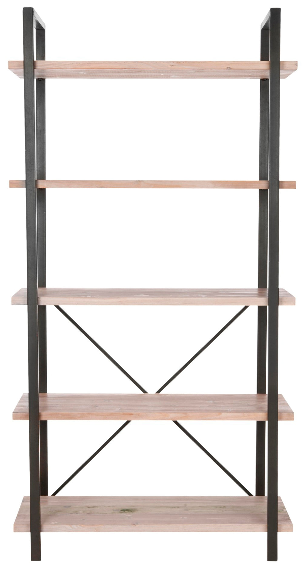 Safavieh Chantel 5-Tier Etagere - Industrial Chic Display Shelf With Elegant Iron Frame & Fir Wood Shelves Red Maple AMH6560A
