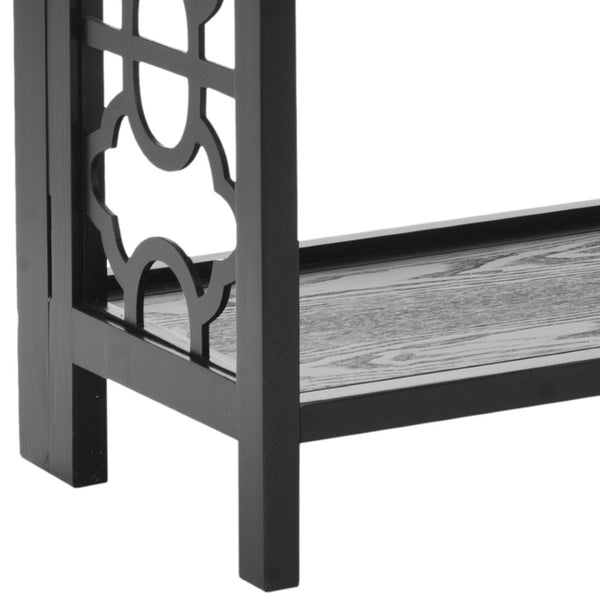 Safavieh Natalie 3-Tier Low Bookcase - Elegant Moroccan-Carved Shelves For Stylish Storage In Any Room Black AMH6565A