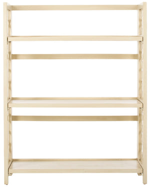 Safavieh Natalie 3-Tier Low Bookcase - Elegant Moroccan-Carved Shelves For Stylish Storage In Any Room Antique White AMH6565B