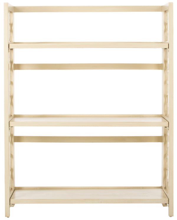 Safavieh Natalie 3-Tier Low Bookcase - Elegant Moroccan-Carved Shelves For Stylish Storage In Any Room Antique White AMH6565B