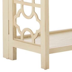 Safavieh Natalie 3-Tier Low Bookcase - Elegant Moroccan-Carved Shelves For Stylish Storage In Any Room Antique White AMH6565B