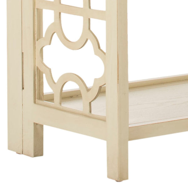 Safavieh Natalie 3-Tier Low Bookcase - Elegant Moroccan-Carved Shelves For Stylish Storage In Any Room Antique White AMH6565B