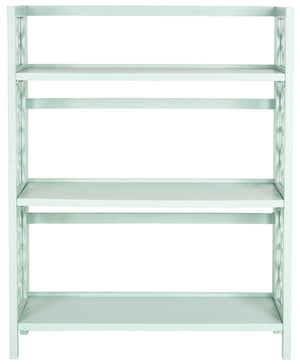 Safavieh Natalie 3-Tier Low Bookcase - Elegant Moroccan-Carved Shelves For Stylish Storage In Any Room Celadon AMH6565F