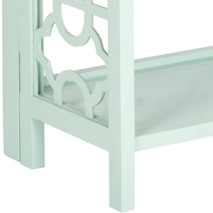 Safavieh Natalie 3-Tier Low Bookcase - Elegant Moroccan-Carved Shelves For Stylish Storage In Any Room Celadon AMH6565F
