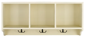 Safavieh Alice Wall Shelf With Open Storage And Hooks – Modern Entryway Organizer For Clutter-Free Living White AMH6566A