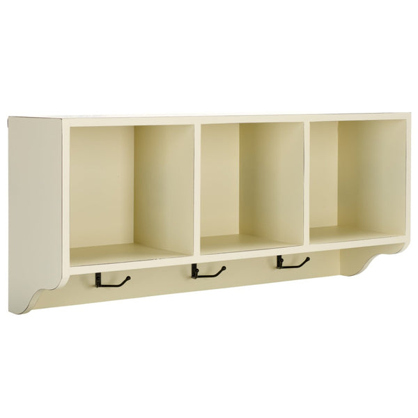 Safavieh Alice Wall Shelf With Open Storage And Hooks – Modern Entryway Organizer For Clutter-Free Living White AMH6566A