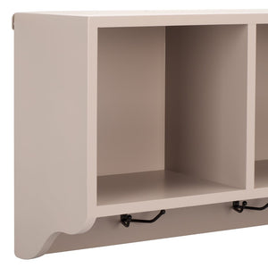 Safavieh Alice Wall Shelf With Open Storage And Hooks – Modern Entryway Organizer For Clutter-Free Living Grey AMH6566C