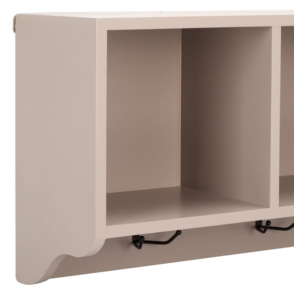 Safavieh Alice Wall Shelf With Open Storage And Hooks – Modern Entryway Organizer For Clutter-Free Living Grey AMH6566C