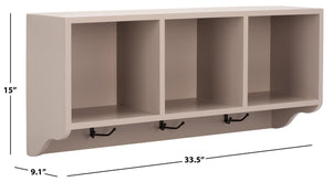 Safavieh Alice Wall Shelf With Open Storage And Hooks – Modern Entryway Organizer For Clutter-Free Living Grey AMH6566C