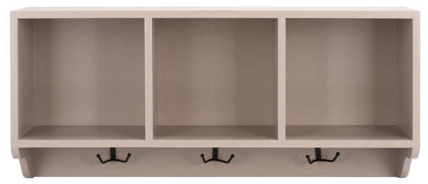 Safavieh Alice Wall Shelf With Open Storage And Hooks – Modern Entryway Organizer For Clutter-Free Living Grey AMH6566C