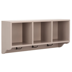 Safavieh Alice Wall Shelf With Open Storage And Hooks – Modern Entryway Organizer For Clutter-Free Living Grey AMH6566C