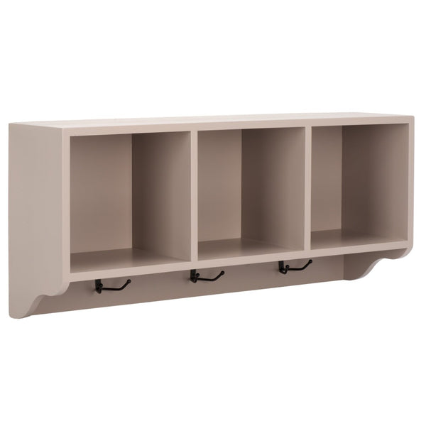 Safavieh Alice Wall Shelf With Open Storage And Hooks – Modern Entryway Organizer For Clutter-Free Living Grey AMH6566C