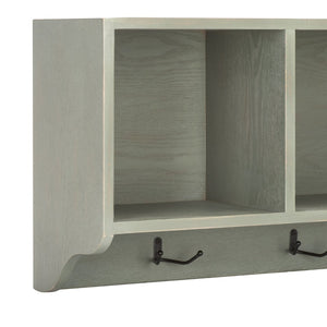 Safavieh Alice Wall Shelf With Open Storage And Hooks – Modern Entryway Organizer For Clutter-Free Living Ash Grey AMH6566K