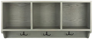Safavieh Alice Wall Shelf With Open Storage And Hooks – Modern Entryway Organizer For Clutter-Free Living Ash Grey AMH6566K