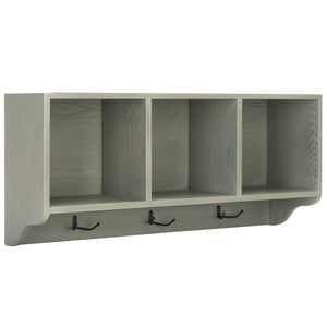 Safavieh Alice Wall Shelf With Open Storage And Hooks – Modern Entryway Organizer For Clutter-Free Living Ash Grey AMH6566K