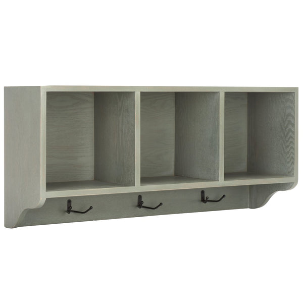 Safavieh Alice Wall Shelf With Open Storage And Hooks – Modern Entryway Organizer For Clutter-Free Living Ash Grey AMH6566K